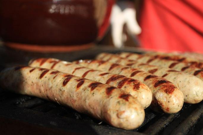 Sausages on the grill