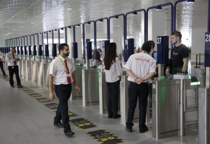 Passport control, Palma Airport in Mallorca