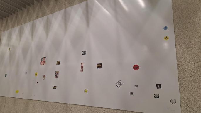 Sticker wall at Palma Airport in the low season