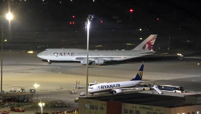 The Qatar royal plane at Palma airport.