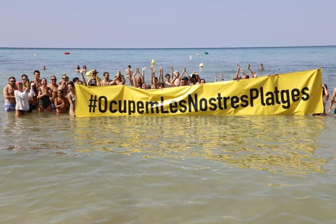 Let's occupy our beaches; protest in Arenal, Mallorca