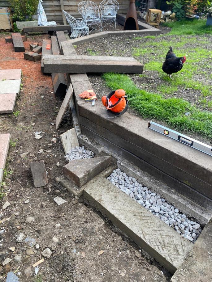 Landscaping their garden