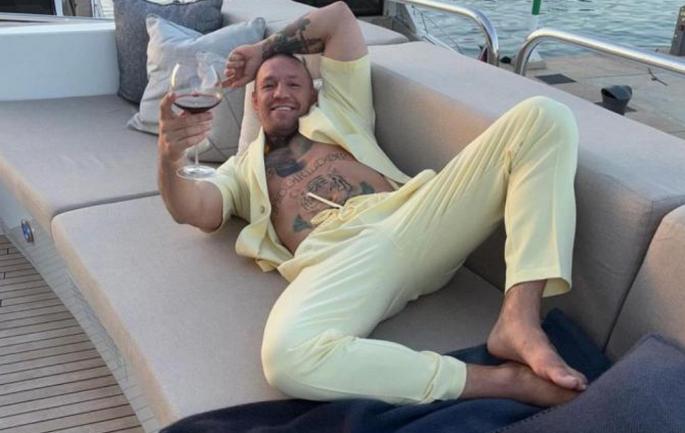 McGregor relaxing on his yacht in Mallorca.