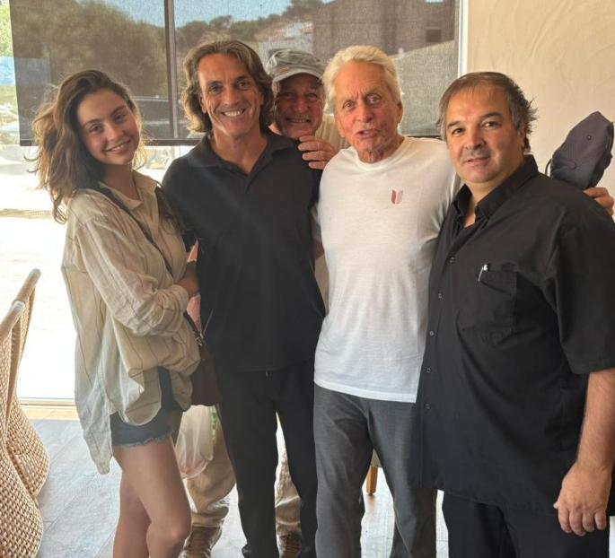 Michael Douglas with his daughter Carys in Menorca.