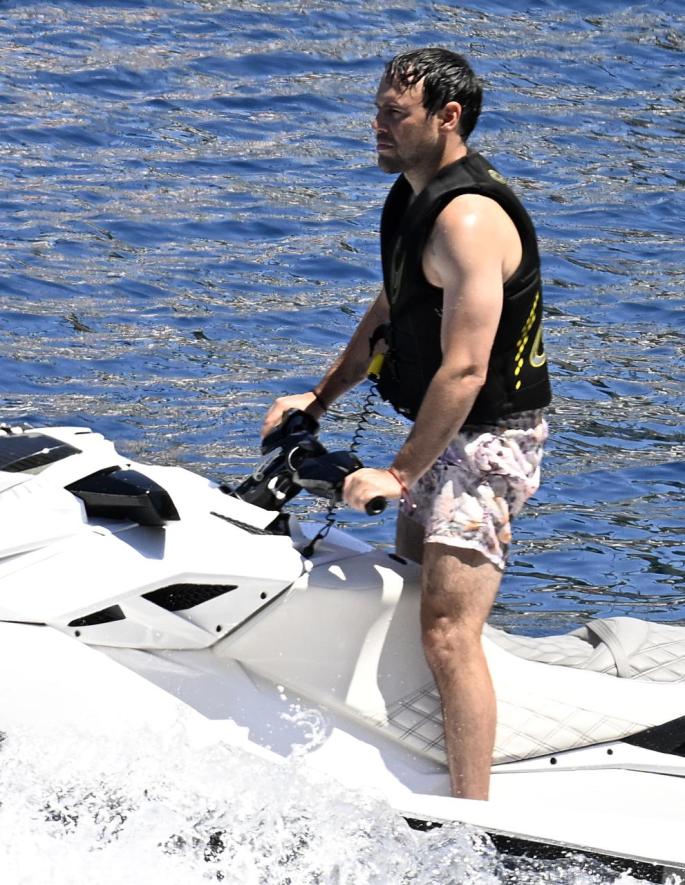 Scooter Braun spotted on a jet ski in Mallorca.