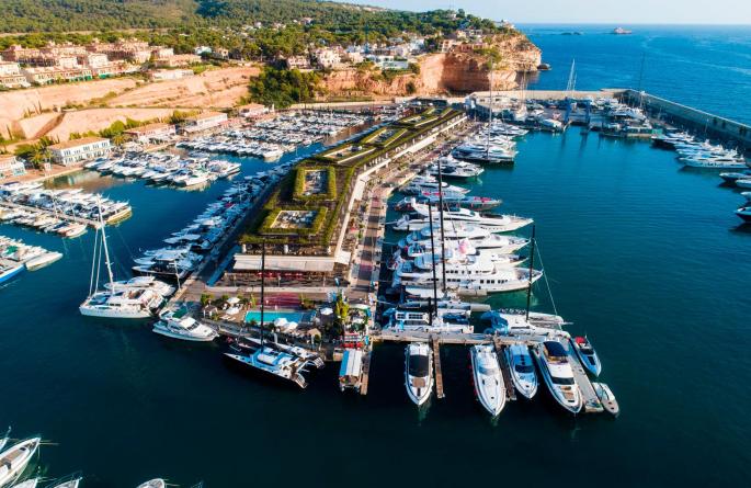 Port Adriano is a modern marina designed by architect Philippe Starck, which has become a luxury destination, attracting large y