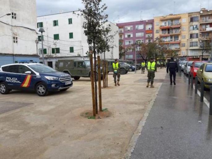 Military and National Police in Palma.