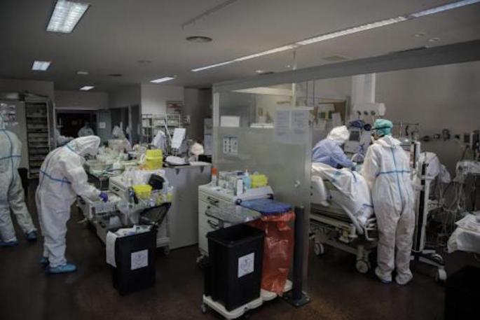 ICU staff at Son Llàtzer Hospital, Palma.