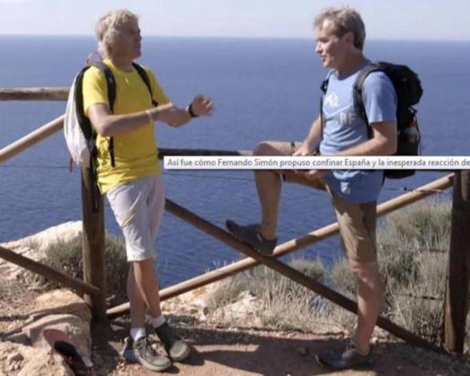 Jesús Calleja & Dr Fernando Simón filming 'Planeta Calleja' in Majorca.