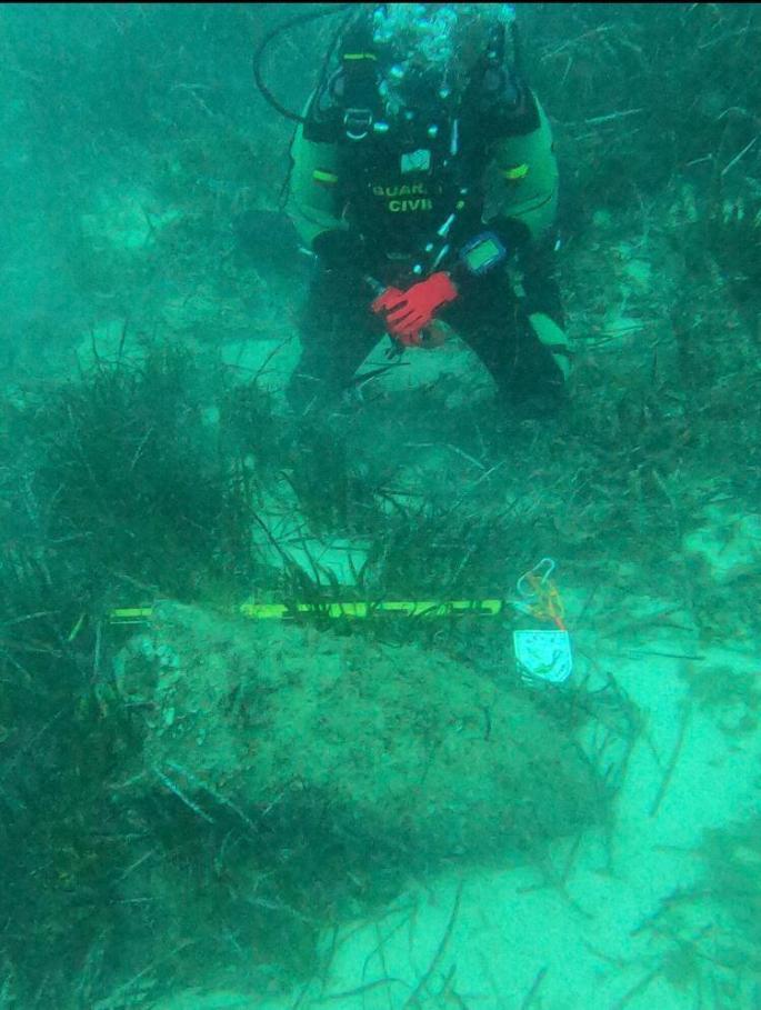 Civil War bomb in the sea off Mallorca
