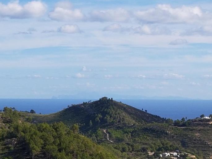 The outline of Mallorca seen from Ibiza