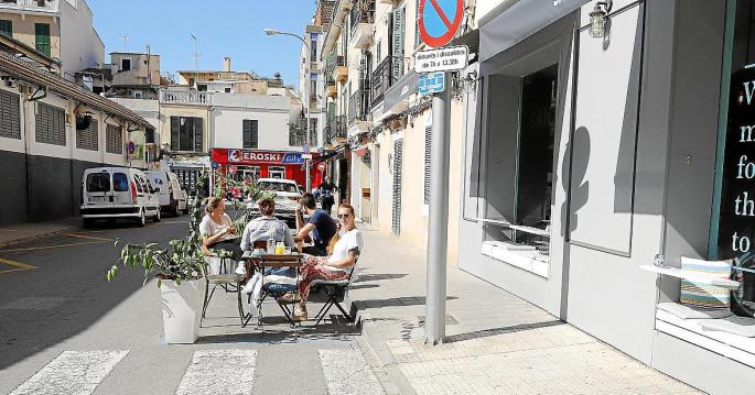 Temporary bar terrace in Palma, Mallorca