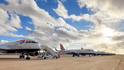 BA planes at Palma airport.