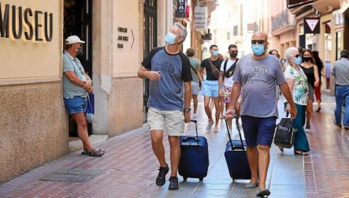 Tourists in Palma, Mallorca.