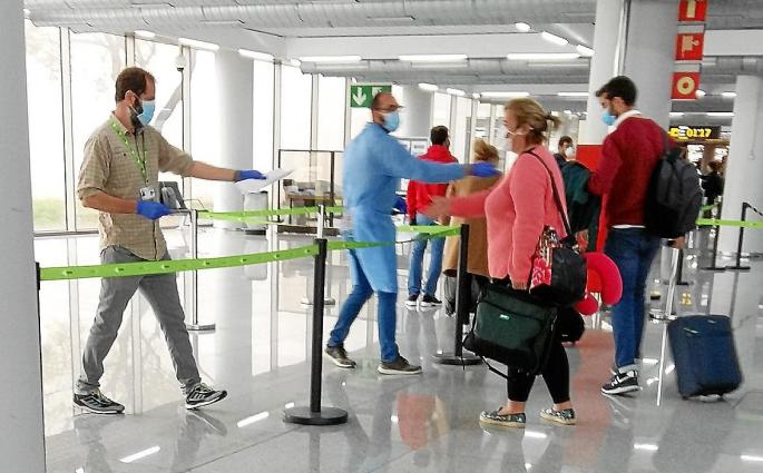 Controls of passengers at Palma Son Sant Joan Airport, Mallorca
