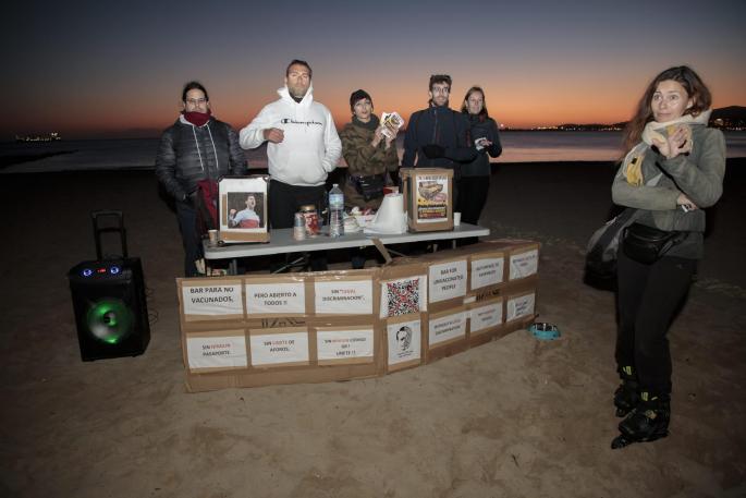 The bar was on the beach on Wednesday.