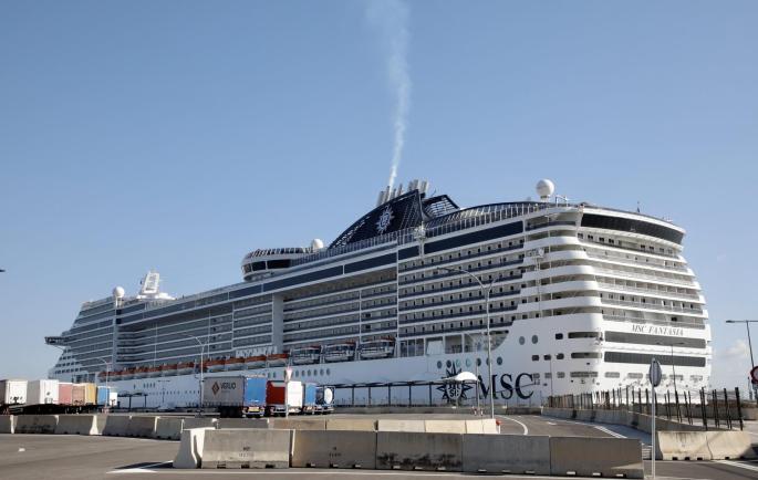 The MSC Fantasia in Palma today.