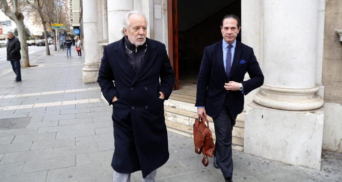 Bartolomé Cursach (left), following a court appearance in Palma, Mallorca