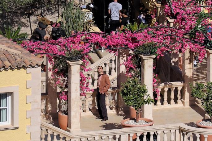 Khalid Abdalla, who plays Dodi Al Fayed in The Crown, on location in Mallorca