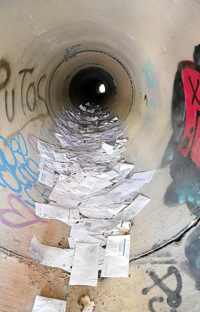 Bills and other letters dumped in Palma, Mallorca