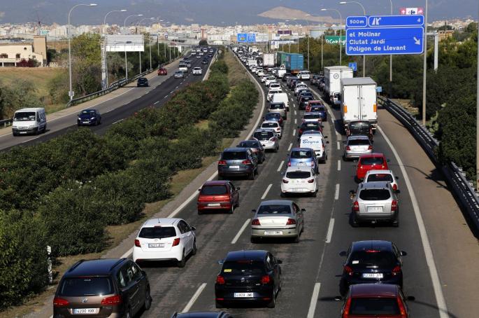 Motorway traffic in Palma, Mallorca