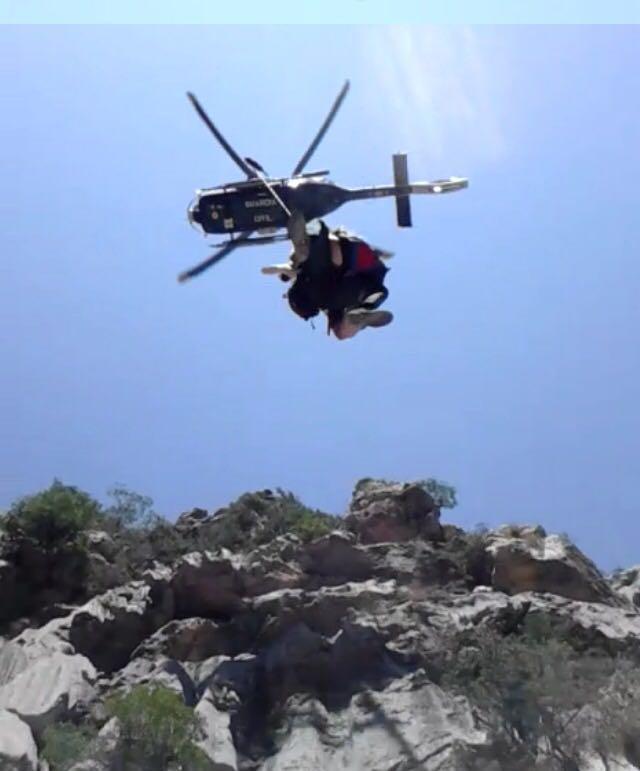 Guardia Civil helicopter involved in a mountain rescue in Mallorca