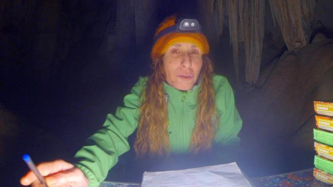 Beatriz Flamini, a Spanish mountaineer pictured in a cave in Motril