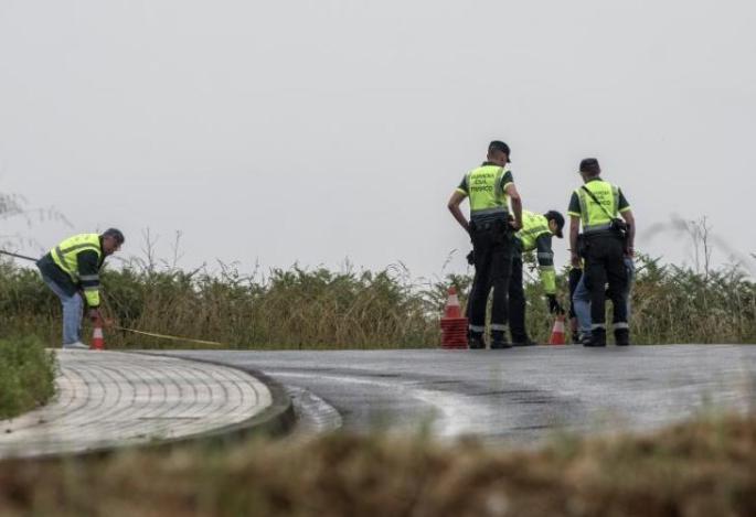 Guardia Civil at a traffic accident in Mallorca