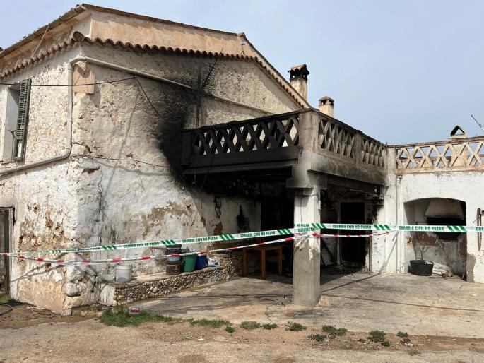 Fire at a house in Andratx, Mallorca