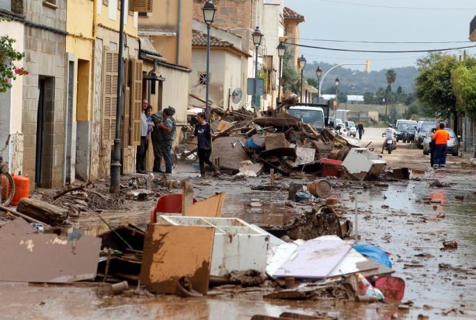 Aftermath of the floods in Sant Llorenç, Mallorca in October 2018