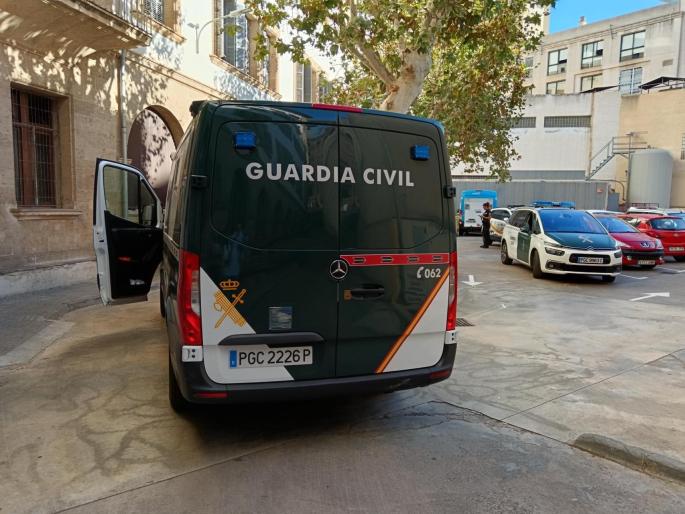 Guardia Civil van by the courts in Palma, Mallorca