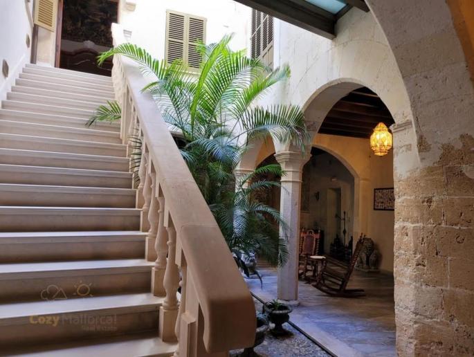 The historic palace in Palma is on the market for nearly 14 million euros.
