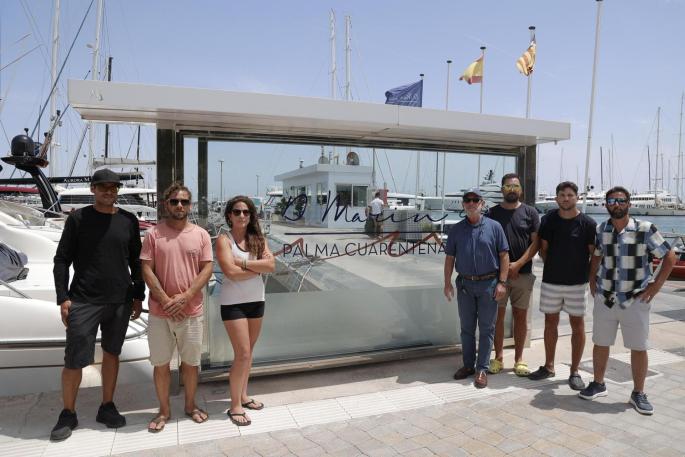 Representatives of businesses at the Cuarentena Dock in Palma Mallorca