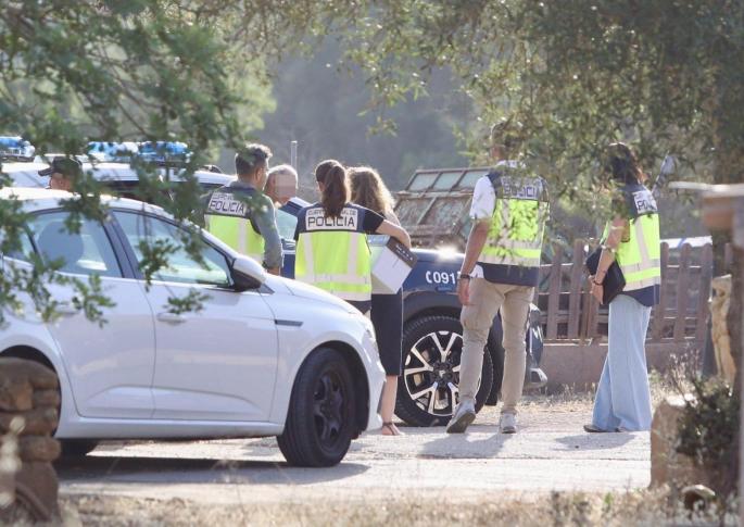 Police in Mallorca at the scene of a homicide investigation