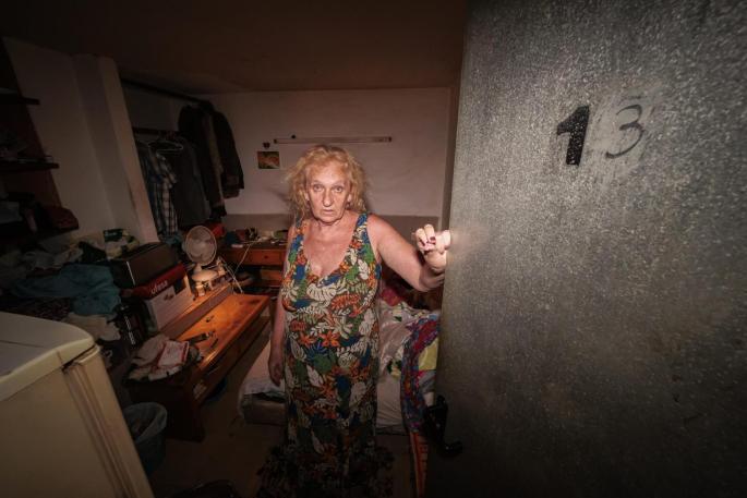 Woman who faces eviction from an illegal 'home' in Palma, Mallorca