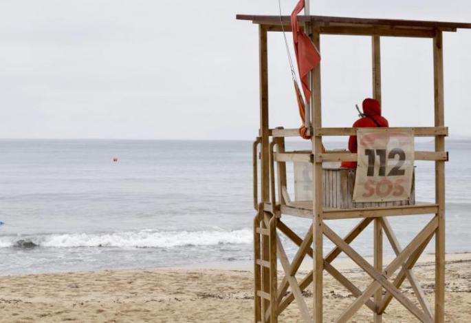 Beach closed to the public.