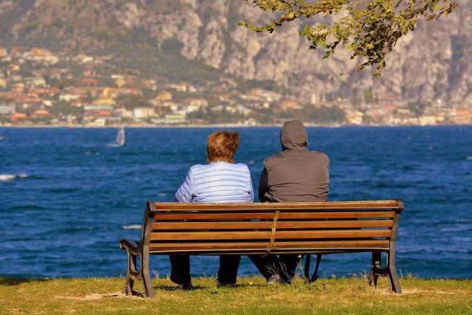 Pensioners sitting on a bench