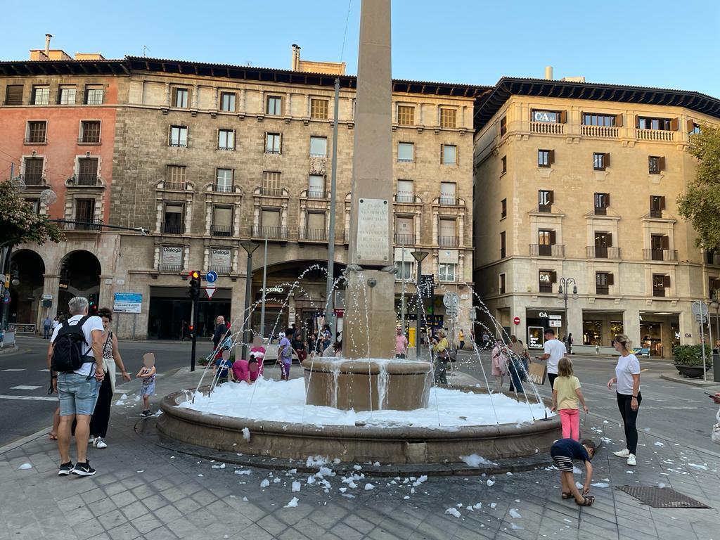 Palma Mallorca A fountain full of foam