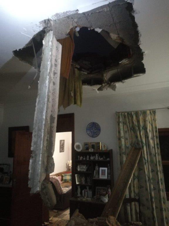 Family Evacuated After Roof Collapses Family Evacuated After Roof Collapses