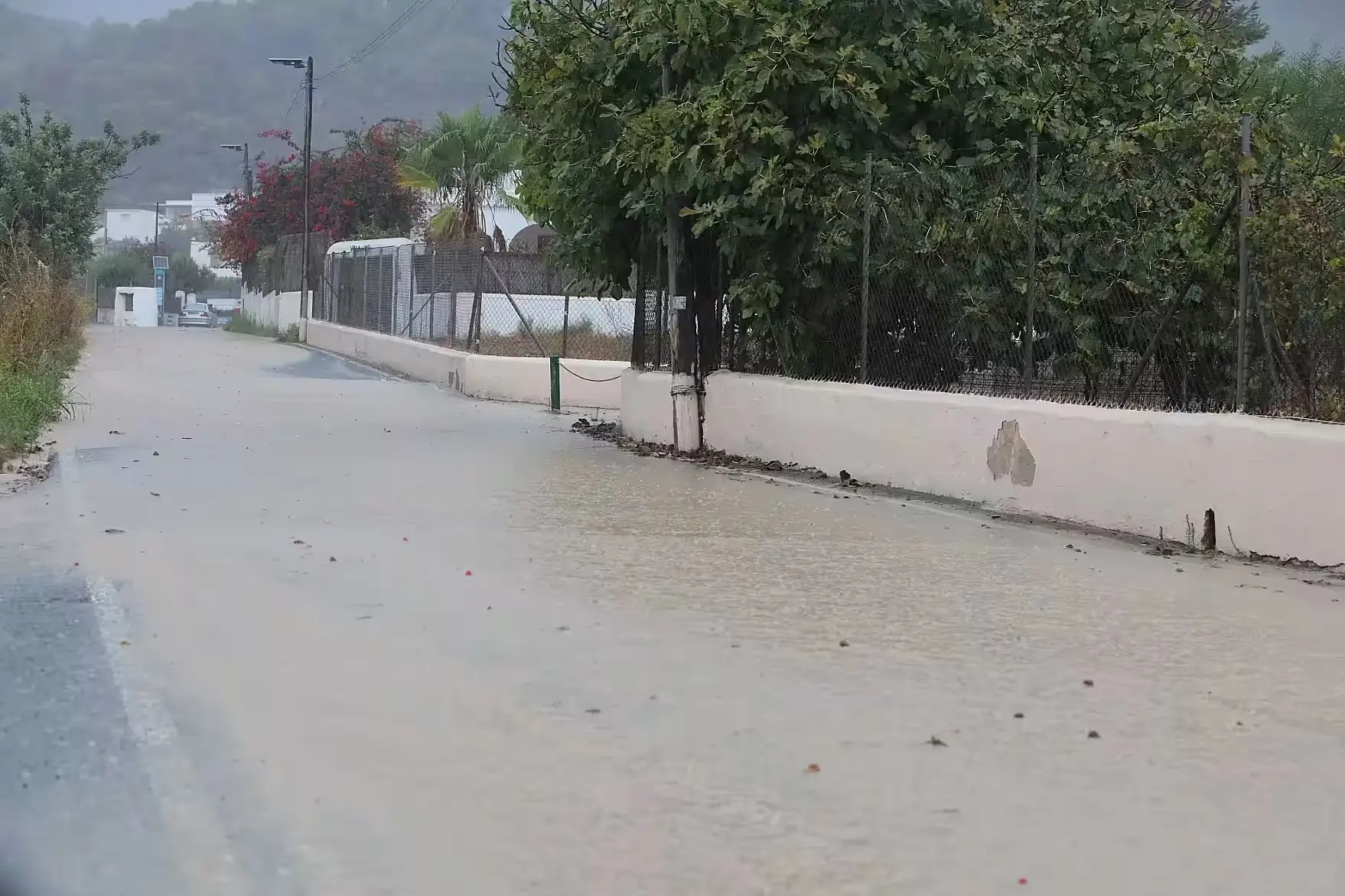 Flooded road in Mallorca
