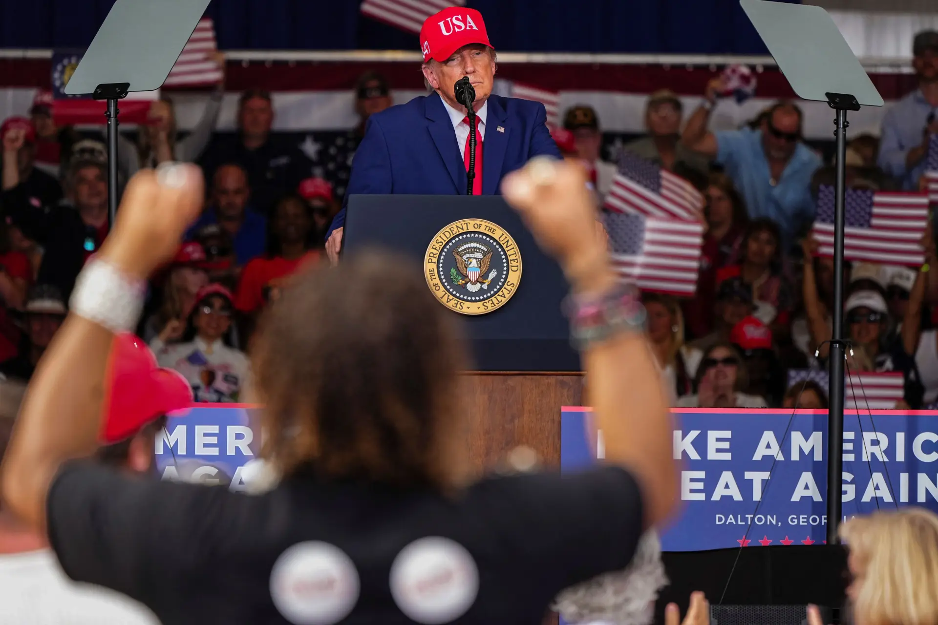 Rally featuring US President Donald Trump in Dalton