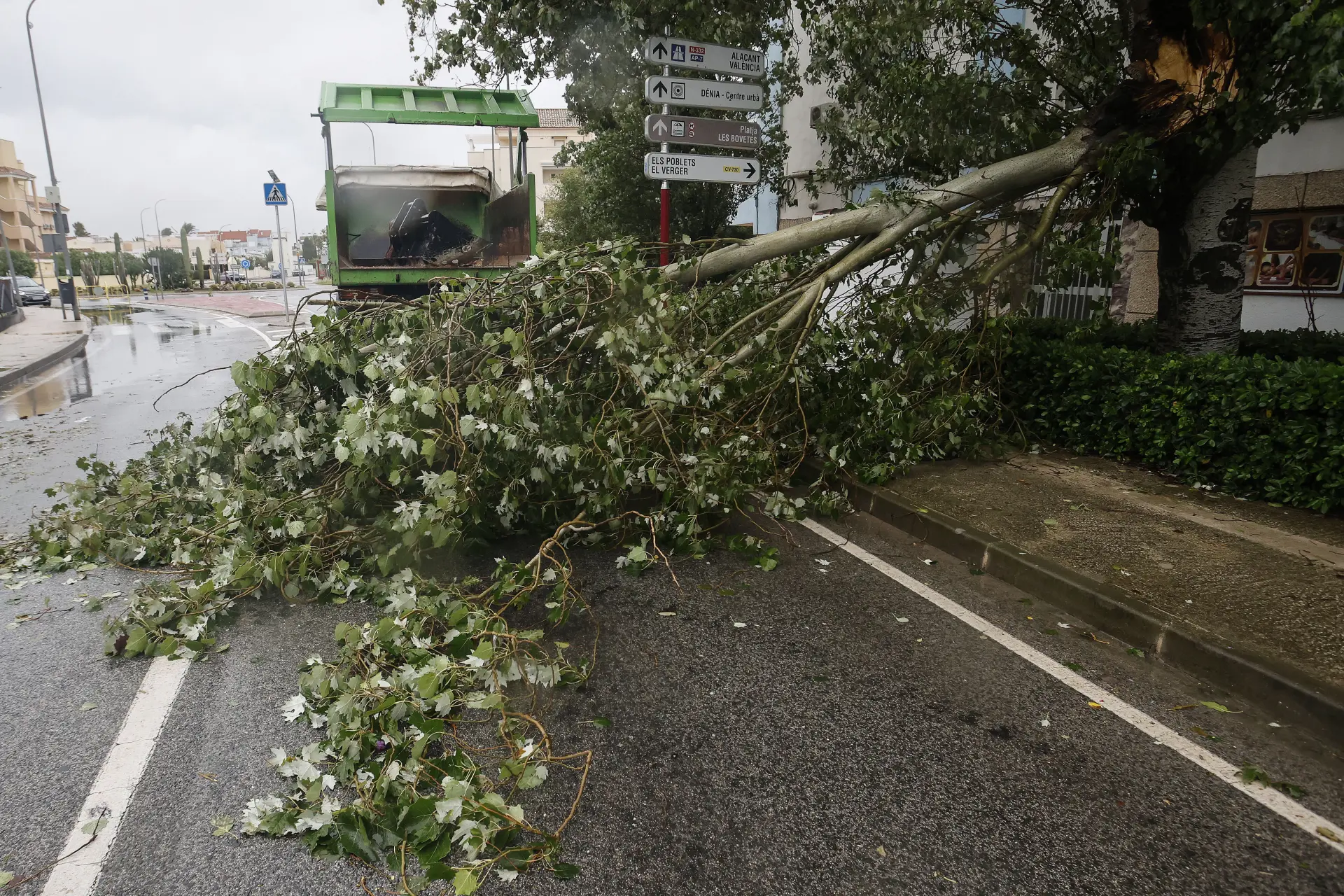 The worst of the storm has hit the east of mainland Spain so far.