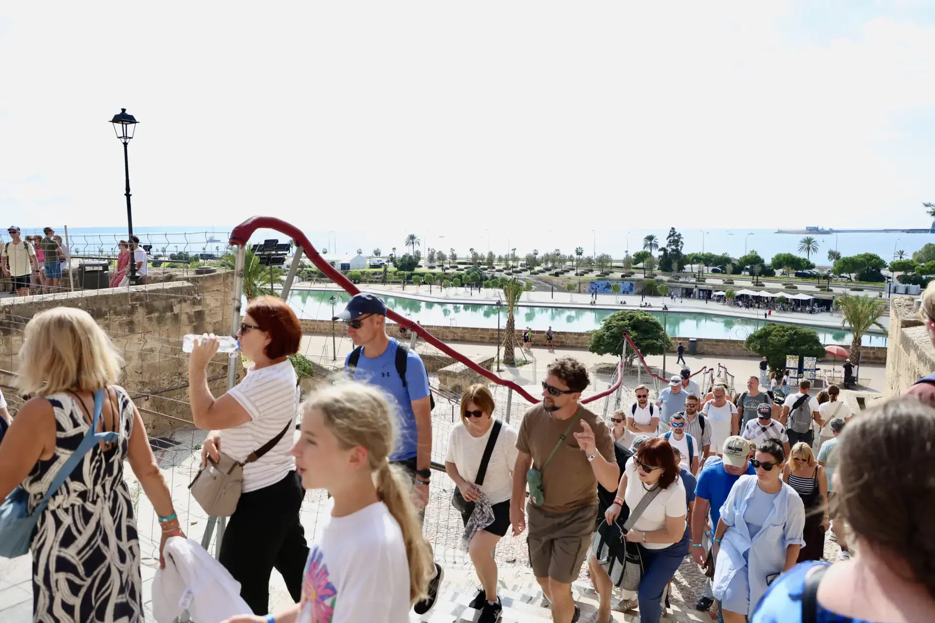 Tourists at Palma Cathedral, Mallorca