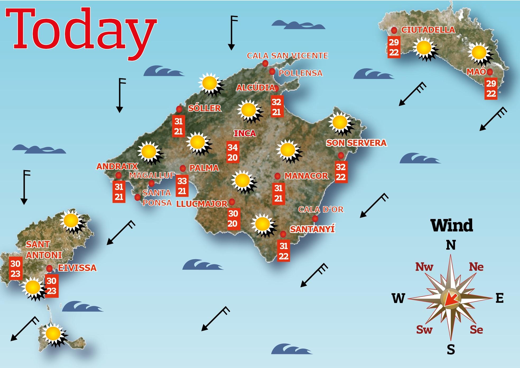 Weather in Majorca today