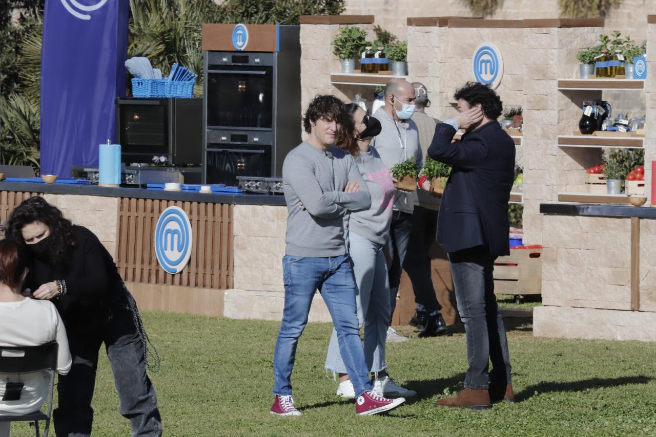Chef Jordi Cruz arriving at MasterChef set in Parc de la Mar in Palma.