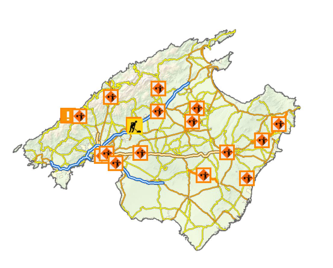 Roadworks map on Mallorca