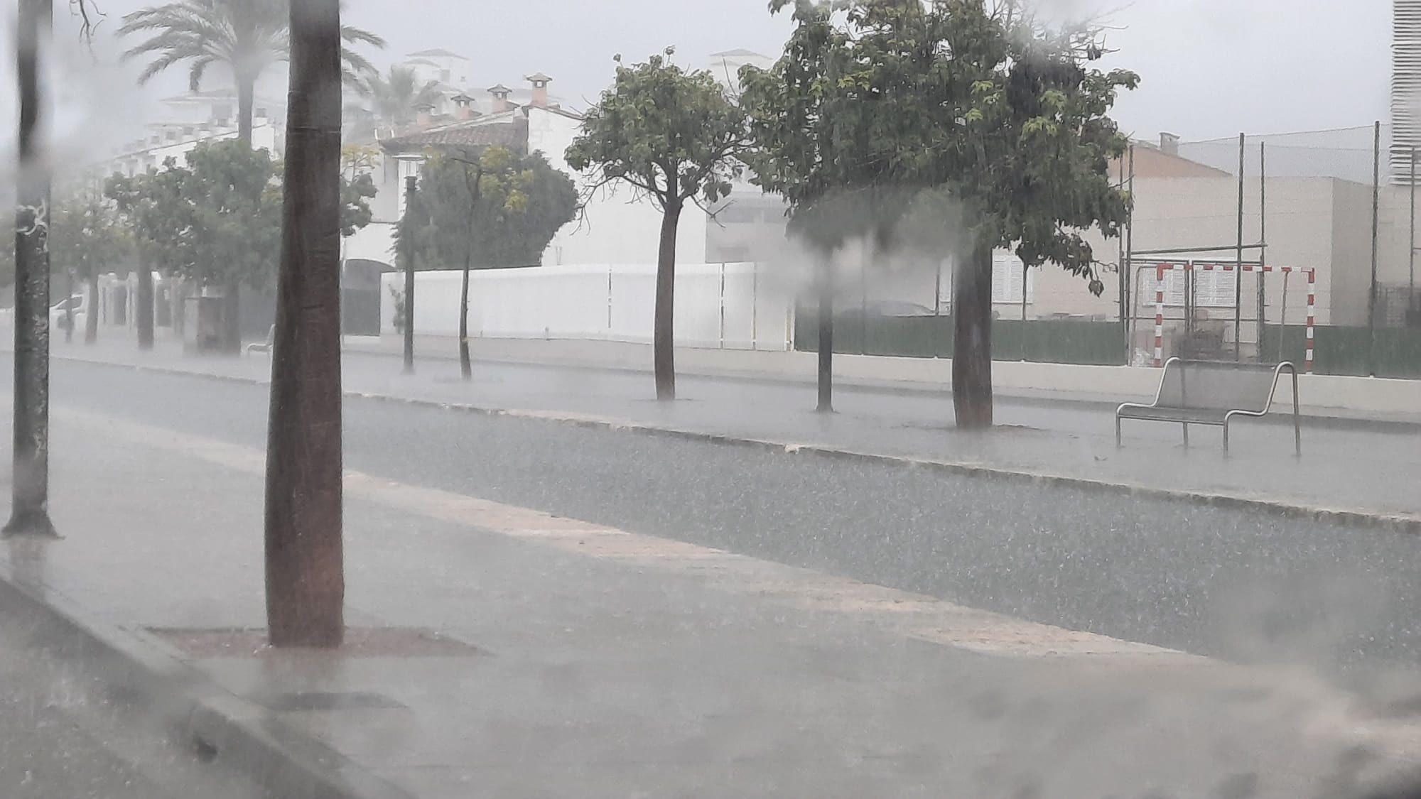The rain coming in fast and furious on its way through the north of the island