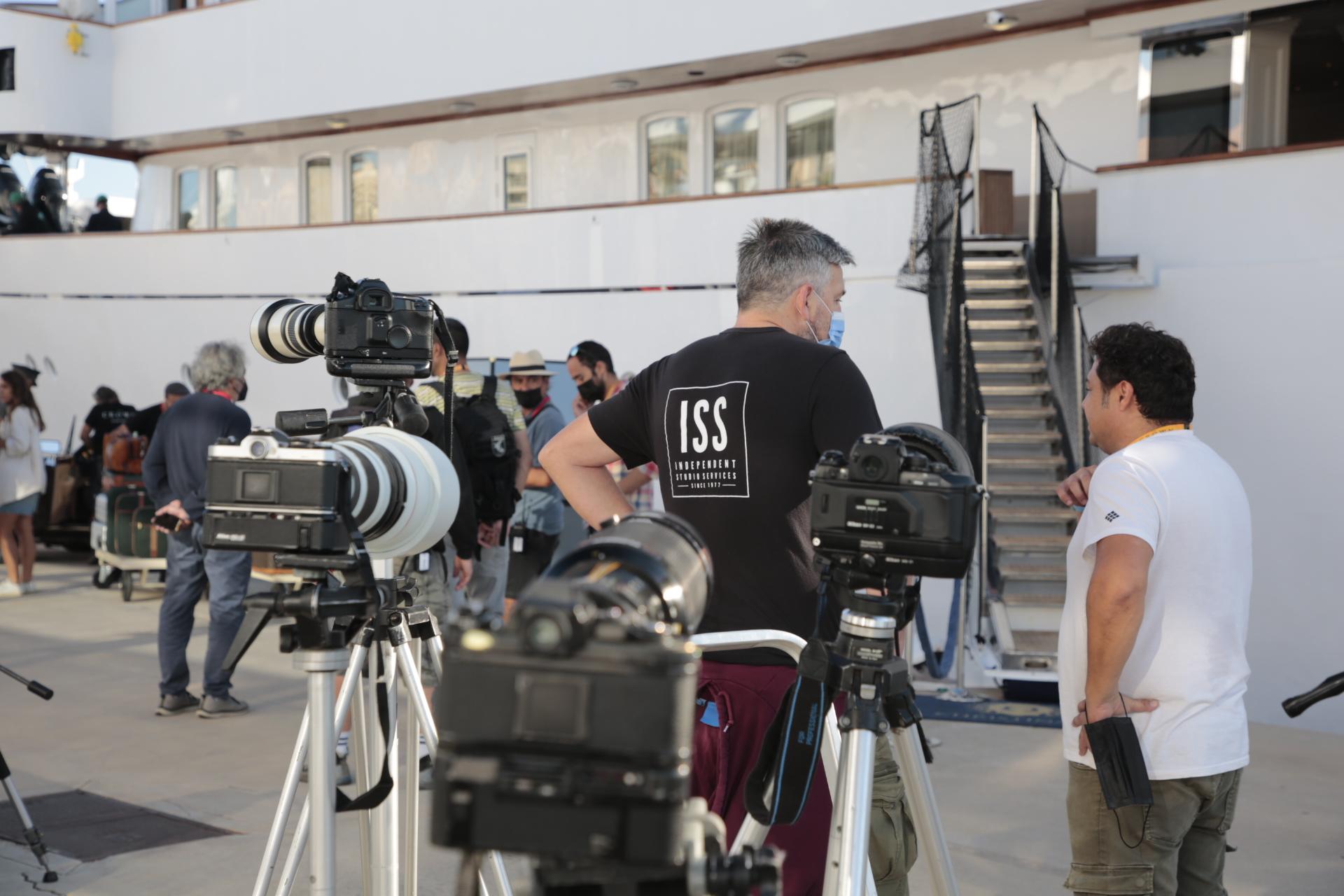 A super-yacht once owned by Greek shipowner Aristotle Onasis is being used in the filming