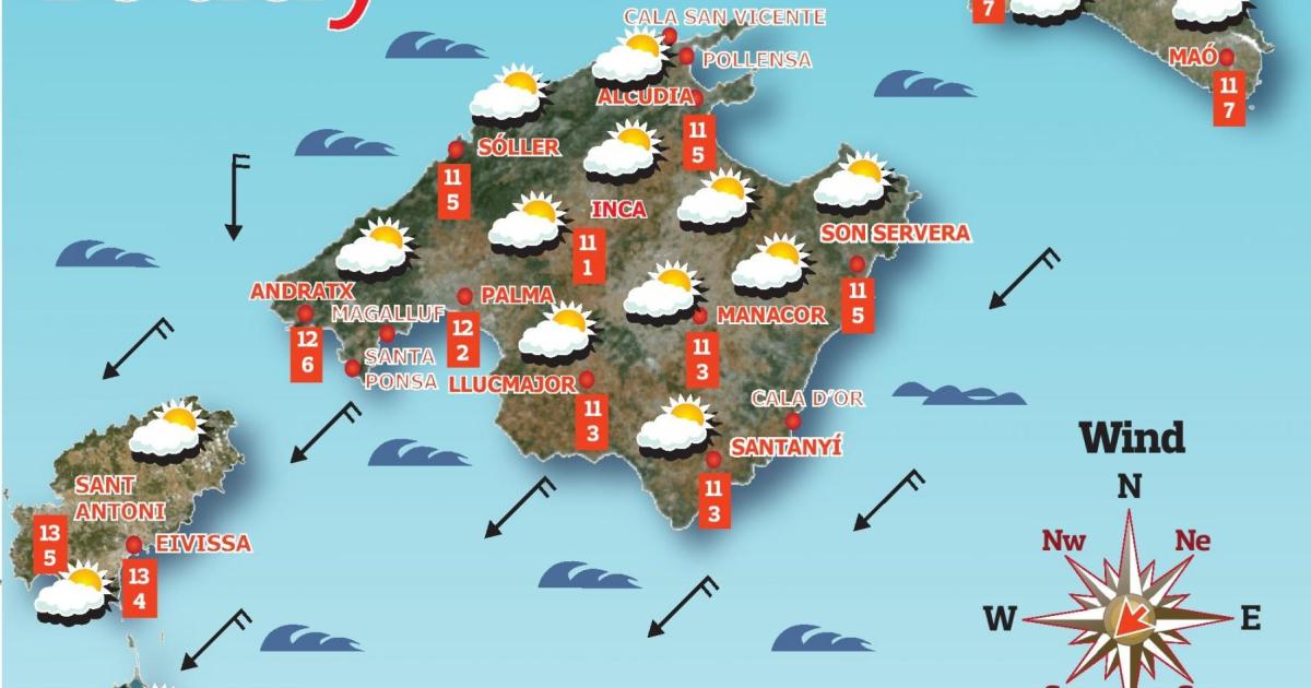 Majorca weather Saturday 22 January Majorca weather in january