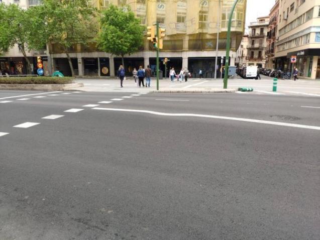 Obras viales en Palma.